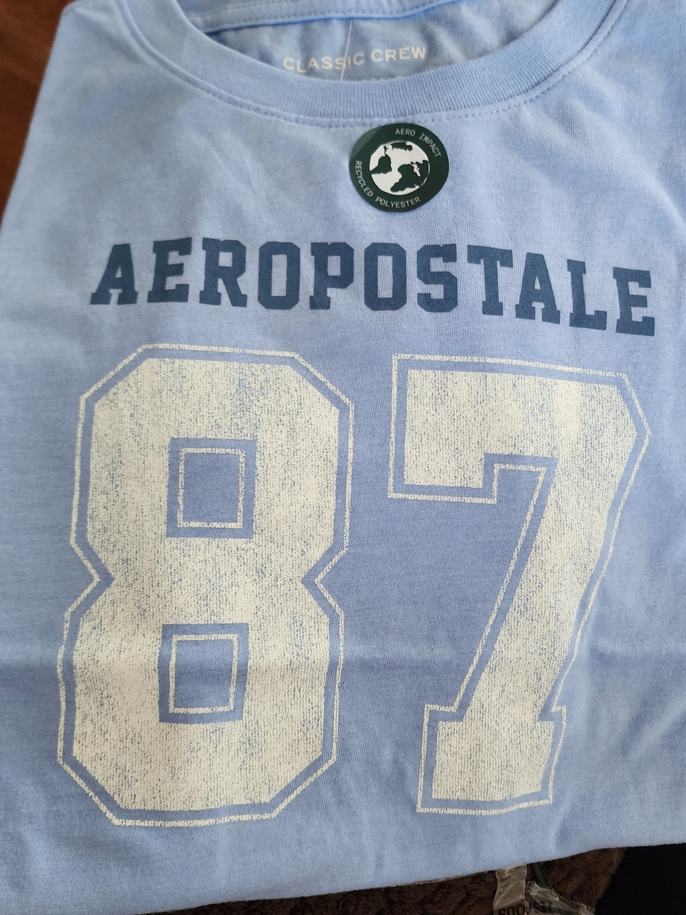 Aeropostale Light Blue Classic Crew Graphic Tee. NWT